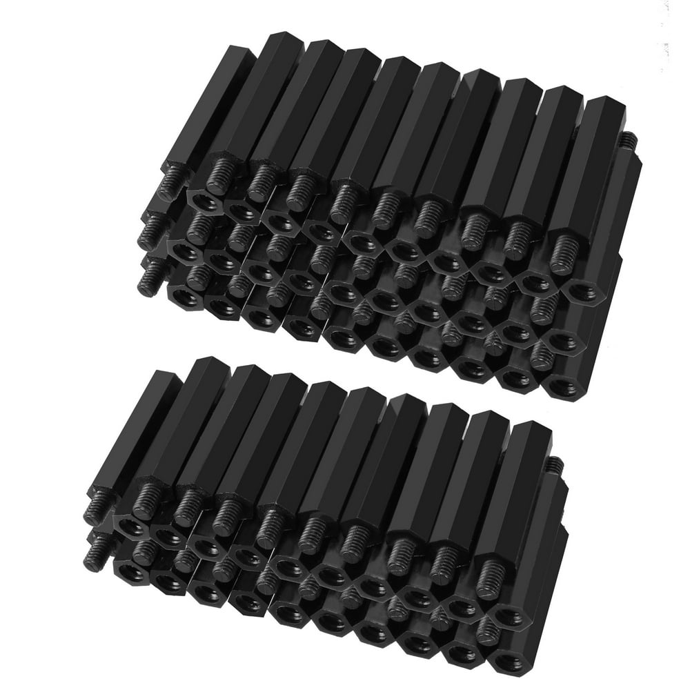 100pcs M4 30+6mm Male Thread Nylon Hex Standoff Spacer Screws PCB