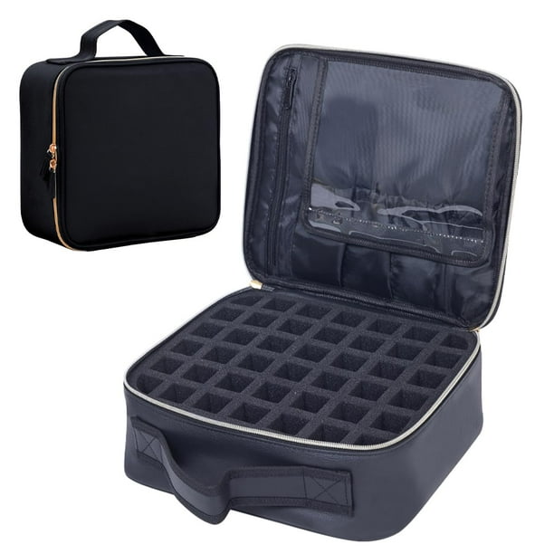 Estuche organizador para esmaltes de uñas YAHOURWAT, piel sintética, 42 botellas