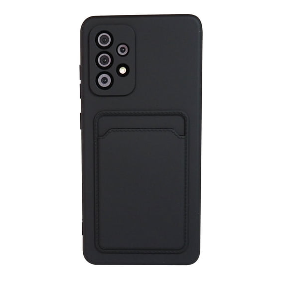 Exian Case for Galaxy A52 5G TPU Matte with Card Slot Black