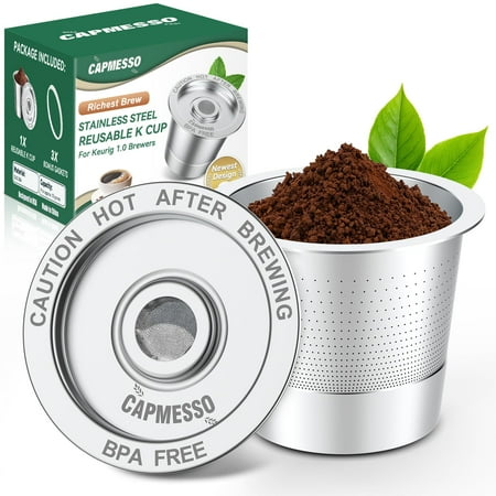 CAPMESSO Reusable K Cups Stainless Steel Coffee Pod Filter for Keurig 1.0(1 Count)