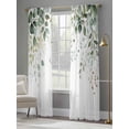 thumbnail image 3 of Eucalyptus Leaf Sheer Curtains 96 Inch Length 2 Panels Set, Weeping Green Botanical Summer Voile Window Treatment Semi Sheer Long Curtains Drapes for Bedroom/Living Room/Kitchen 52"x96"x2, 3 of 7