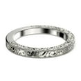 thumbnail image 3 of .10ct Delicate Antique Scroll Diamond Moissanite Wedding Band 18K White Gold Over Silver, 3 of 4