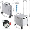 thumbnail image 3 of Foldable Shopping Utility Cart Portable Rolling Crate Handcart with 360°Rotate Wheel,Hidden Lid,Telescoping Handle Collapsible for Travel Shopping Moving Storage Office Use(White/Gray), 3 of 16