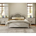 thumbnail image 2 of Farmhouse Nightstand With 4 Wooden Doors, 2 Drawers Mid Century Modern Wooden Closet Storage Organizer for Bedroom Or Living Room, Rustic White, 2 of 7