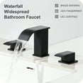 thumbnail image 2 of Waterfall Bathroom Faucets for Sink 3 Hole - Matte Black Bathroom Faucet with Pop-up Drain, 8 Inch Widespread Bathroom Sink Faucet 2-Handles, Modern Vanity Faucet with Supply Lines, 2 of 9