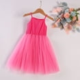 thumbnail image 1 of Vestido tipo tirantes para niñas Vestido de malla con costuras acanaladas para niñas de talla pequeña y mediana Vestido de princesa Vestido pontón, 1 of 6