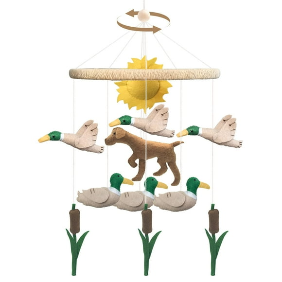 Fieltro móvil para cuna Teeloray con diseño de caza de patos reales