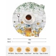 thumbnail image 6 of 13 Inch Round Placemats Set of 6, Daisy Spring Floral Non Slip Heat Insulation PP Table Mats, Farmhouse Botanical Green Leaves Wooden Washable Place Mats for Kitchen Dining Party Table Decor, 6 of 7
