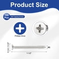 thumbnail image 2 of Uxcell Flat Head Sheet Metal Screws, less Steel Phillips Drive Self Tapping Wood Screws for Metal Wood Drywall #6x1-1/2" 100, 2 of 7
