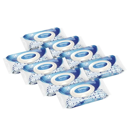 Kleenex Wet Wipes Gentle Clean For Hands And Face, 8 Flip-Top Packs, 24 Wipes per Pack (192 Wipes Total)