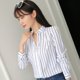 thumbnail image 1 of Mujer Lunares Camisa Blanca Primavera Verano Nuevo Estilo Gasa OL Trabajo Casual De Gran Tamaño De Manga Larga Toppangjing, 1 of 4
