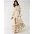 thumbnail image 2 of Printed V-Neck Maxi Dress with Button Detail, 2 of 6