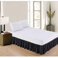 thumbnail image 2 of Sheets & Beyond Solid Microfiber 14" Bed Skirt, Twin, Black, 2 of 5
