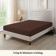 thumbnail image 2 of Fitted Sheet + Pillowcase Set 800 Thread Count 100% Egyptian Cotton 3-Piece ( 1-Fitted + 2-Pillowcase ) Full-XL Size (54" x 80") Inch 18-Inch Deep Pocket, All-Around Elastic Chocolate Stripe, 2 of 6