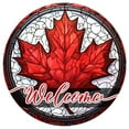 thumbnail image 3 of XWSHYW Adornos Colgantes Colgante de Pared de Cristal con Forma de Hoja de Arce Canadiense de Acrílico Redondo para Decoración Del Hogar, 3 of 6