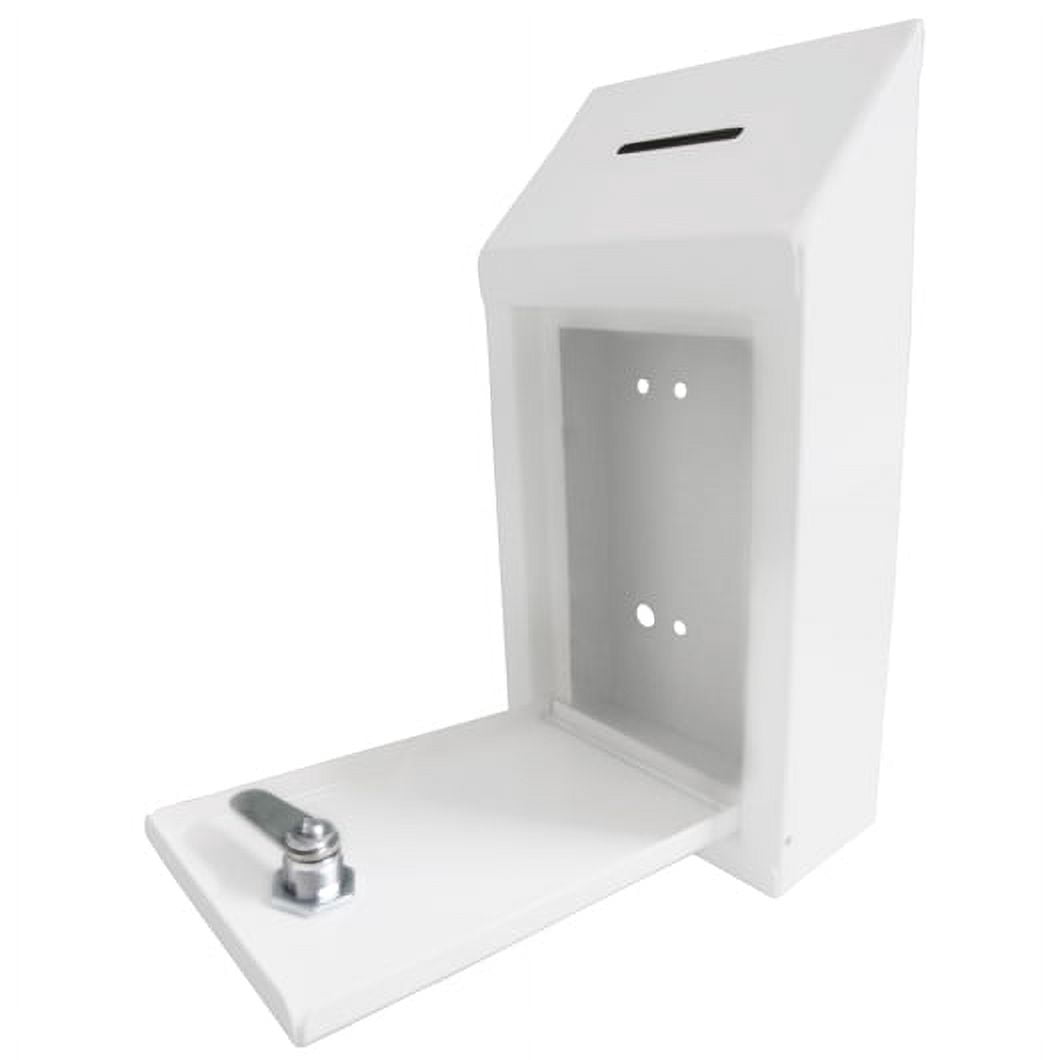 Metal Donation Box with Top Coin Slot and Lock with 2 Keys