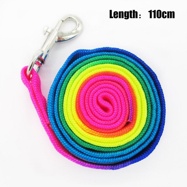 Adjustable Rainbow Small Rabbit Cat Collar Leash Band Dog Pets Lead Harness Strap Belt Workhe