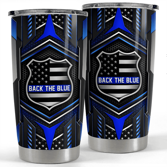 SANDJEST Police Tumbler 20oz Police Gifts for Men Police Officer Stainless Steel Insulated Tumblers Coffee Travel Mug Cup Gift for Birthday Christmas