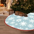 thumbnail image 5 of AYktou 35 Inch Christmas Tree Skirts, Christmas White Snowflake Pattern Xmas Tree Mats Christmas Tree Bottom Decoration Delicate Print Blue Tree Shirt Christmas Tree Collar for Festival Indoor Decor, 5 of 6