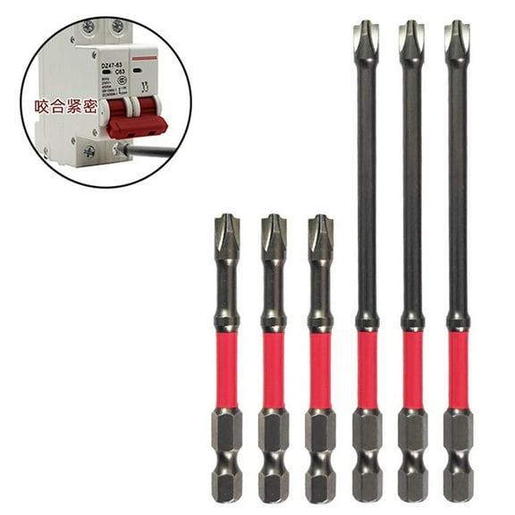 6× 65-110mm Magnetic Special Slotted Cross Screwdriver Bit for Electrician FPH2