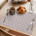 thumbnail image 3 of Rose Beige Boho Placemats Set of 4 Farmhouse Country Flowers Plaid Textured Place Mats Indoor Wipeable Table Mats Washable Cloth Dining Table Placemats for Kitchen Holiday Party Home Decor 13x19 Inch, 3 of 9