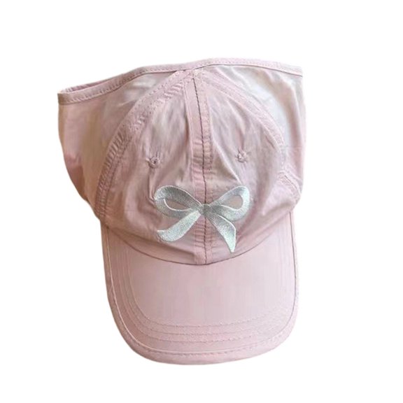 Grblisyd Girls Bow Tie Baseball Cap Kids Embroidered Hat Adjustable Cotton Travel Sun Hats