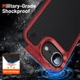 thumbnail image 3 of JTCASES for iPhone 7 Case, Hybird PC TPU Anti-slip, Shockproof  Bumper, Military Drop Resistant, Rugged Heacy Duty Full Body Protective Shell for iPhone 7, Slim Fit for Girls Men, Red, 3 of 8