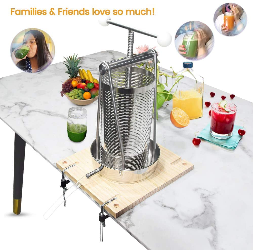 SQUEEZE master 1.32Gallon/ 5 Litre Stainless Steel Manual Tabletop Press 