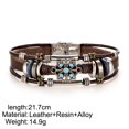 thumbnail image 5 of PPgejGEK Bracelets for Women Leather Bracelet Creative Punk Wind Inlaid Oval Turquoise Leather Bracelet for Valentine's Day Mother's Day Christmas Birthday Gifts up to 45% off, 5 of 7