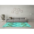 thumbnail image 3 of Ahgly Company Machine Washable Indoor Rectangle Southwestern Turquoise Blue Country Area Rugs, 2' x 4', 3 of 4