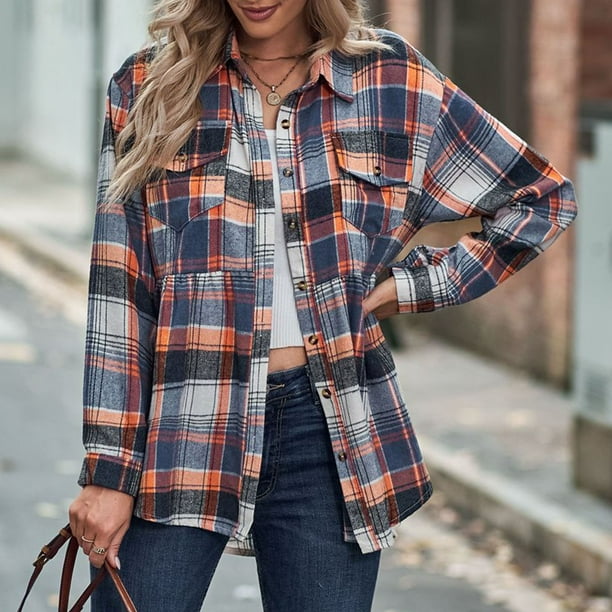 Camisa de cuadros larga mujer sale