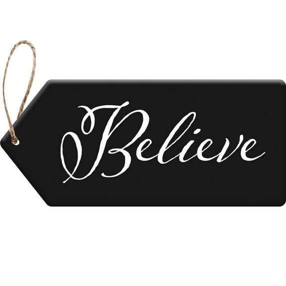 Evergreen Door Decor Believe Door Tag, 18'' x 8'' inches