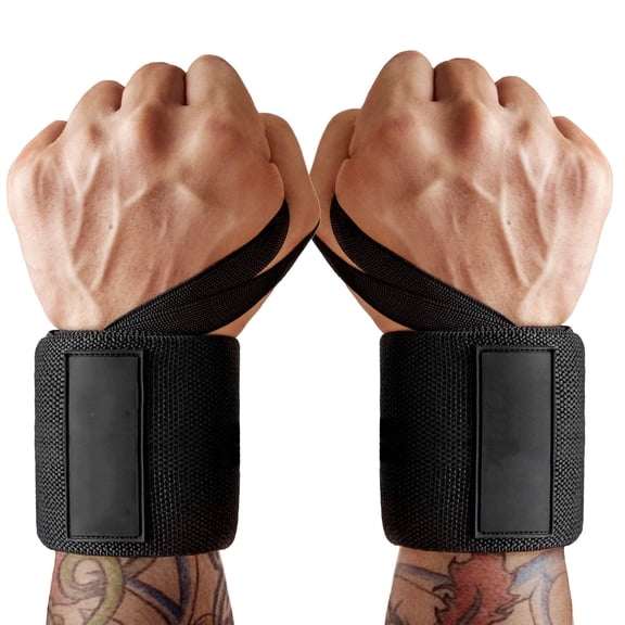 Emlimny 21" Elastic Wrist Wraps for Weightlifting,Gym Breathable Wrist Support Brace with Thumb Loop & Left/Right Tabs,Workout Wrist Straps for Cross Training, Powerlifting & Strength Training 