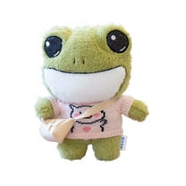 RUIG 10 Inch Green Frog Plush, Soft Frog Stuffed Animal Plush Toy, Kawaii Plush Doll, Cute Plushie with Cloths Toy Gift for Kids Children Birthday
