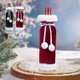 thumbnail image 1 of Set de fundas para botellas de vino navideño - Decoraciones de terciopelo navideño para restaurantes y fiestas en casa, bolsas de botellas de poliéster de 27x12cm, 1 of 6