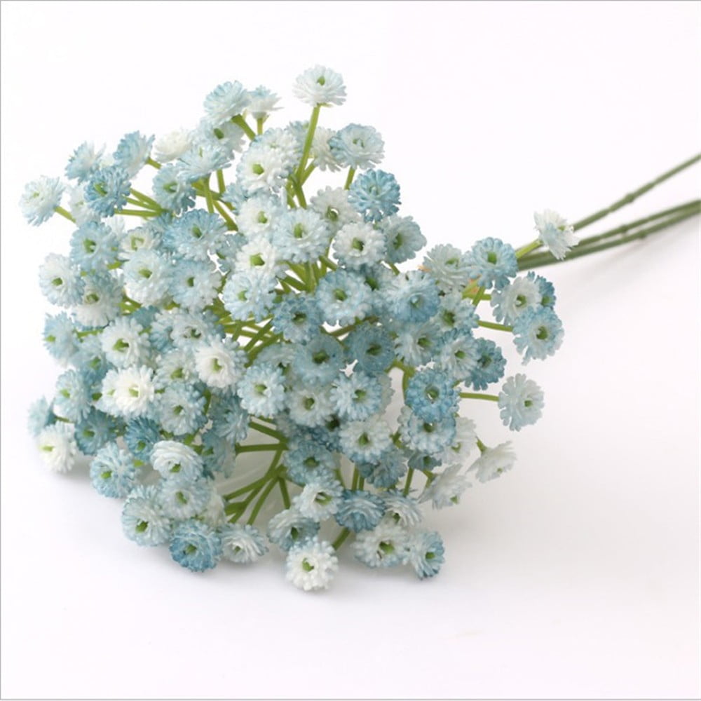AITISOR 10 Bundle Artificial Babys Breath Flowers Fake Gypsophila Bouquet  Faux Silk Floral for Flower Arrangements Kitchen Wedding Home Decor (Blue)