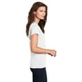 thumbnail image 4 of Gildan Women’s V-Neck T-Shirt, Stretch Tees 100% Heavy Cotton Ladies Short Sleeves T-Shirt, White XL, 4 of 5