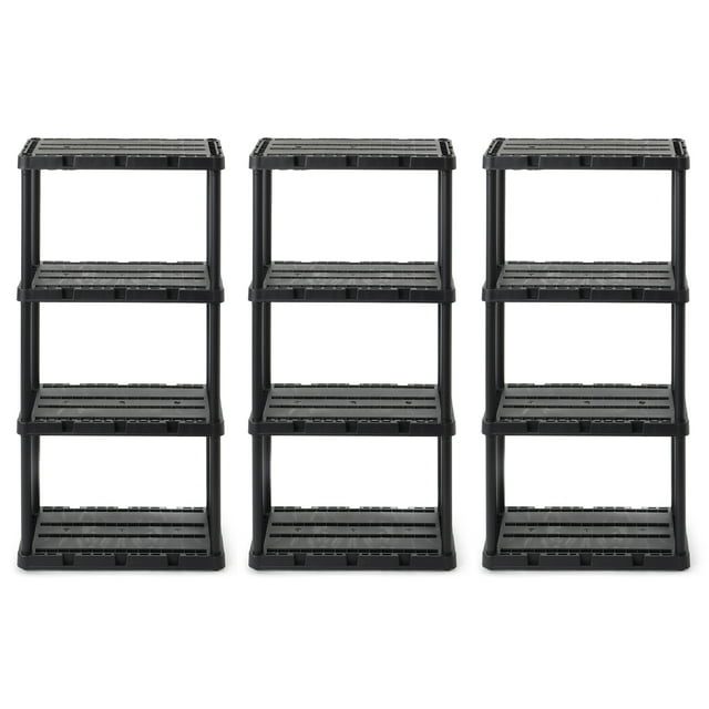 Gracious Living Unité de Rangement Légère Solide Knect-A-Shelf à 4 Tablettes, Lot de 3