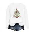 thumbnail image 6 of Uootdi Christmas Long Sleeve Gift Sweatshirts for Women Crewneck Christmas Gnome Wine Glass Cute Santa Hat Xmas Tree Graphic T-S hirts, 6 of 6