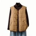 thumbnail image 1 of RXMEKW Veste Sans Manches à Capuche pour Femmes, Doudoune Sans Manches Unie Décontractée avec Poches, Manteau Matelassé à Col Rond pour Usage Quotidien, 1 of 9
