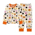 thumbnail image 5 of Kcolen Halloween Gifts Halloween Pajamas 2 Piece Outfit for Teens, Cute Print Long Sleeve Shirt Elastic Long Pants Fall Winter Sleepwear Set, 5 of 5