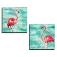 thumbnail image 2 of Gango Home Decor Tropical Watercolor Flamingo Wall Décor; Two Pink 12x12in Hand-Stretched Canvases, 2 of 6