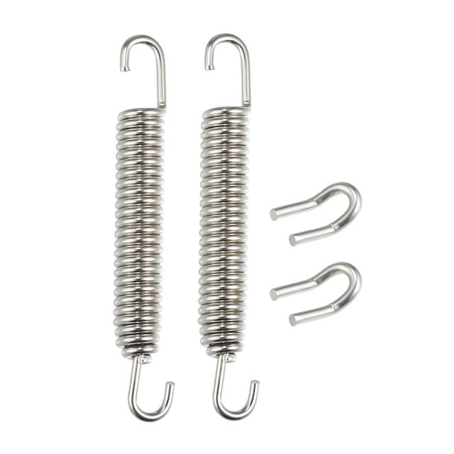 2 Juegos Escape Tubo Resorte para Motocicletas 80mm 3.15" Plateado Tono