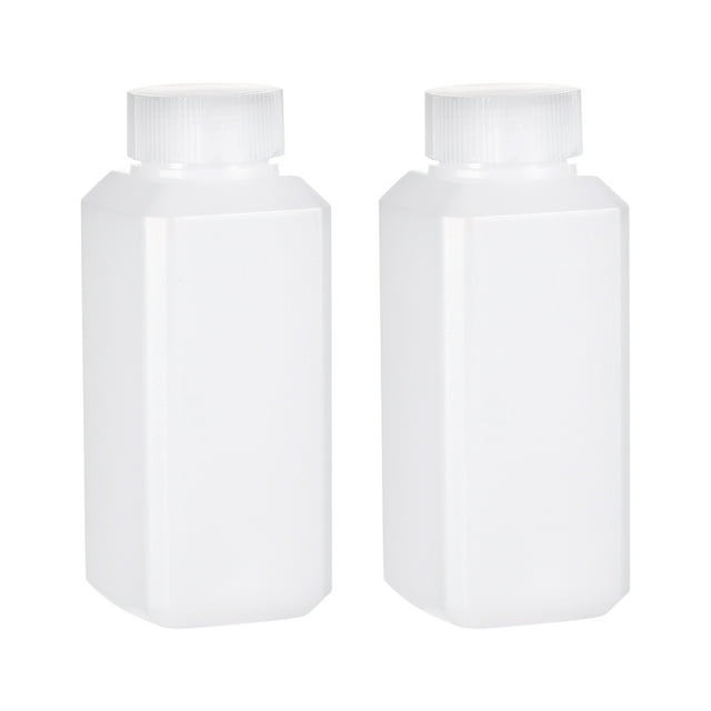 Unique Bargains Plastic Lab Chemical Reagent Bottle, 120ml/ 4oz Wide Mouth Sample Sealing Liquid/Solid Storage Bottles, White 2 pcs