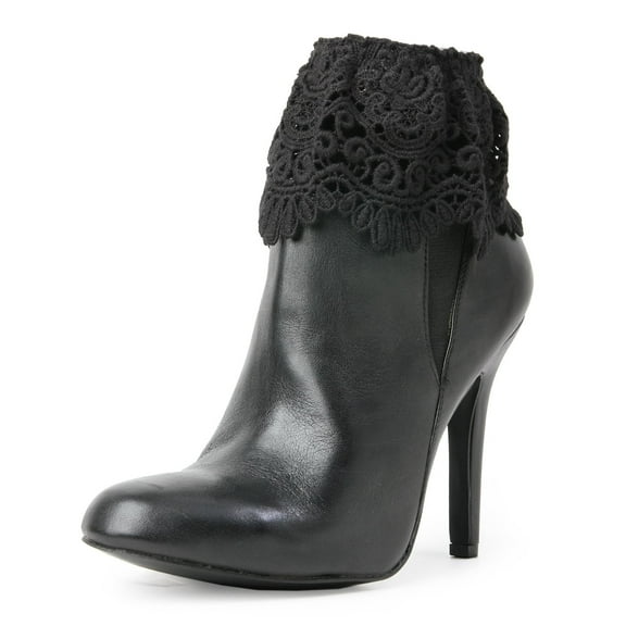 MeMoi Mavia Lace Crochet Boot Toppers - Womens - Female (One Size, Black)