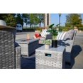 thumbnail image 6 of 5-Piece Patio Conversation Set PE Rattan Wicker 4-Seater Furniture Sofa Set with Gas Fire Pit Table - Gray, 6 of 9