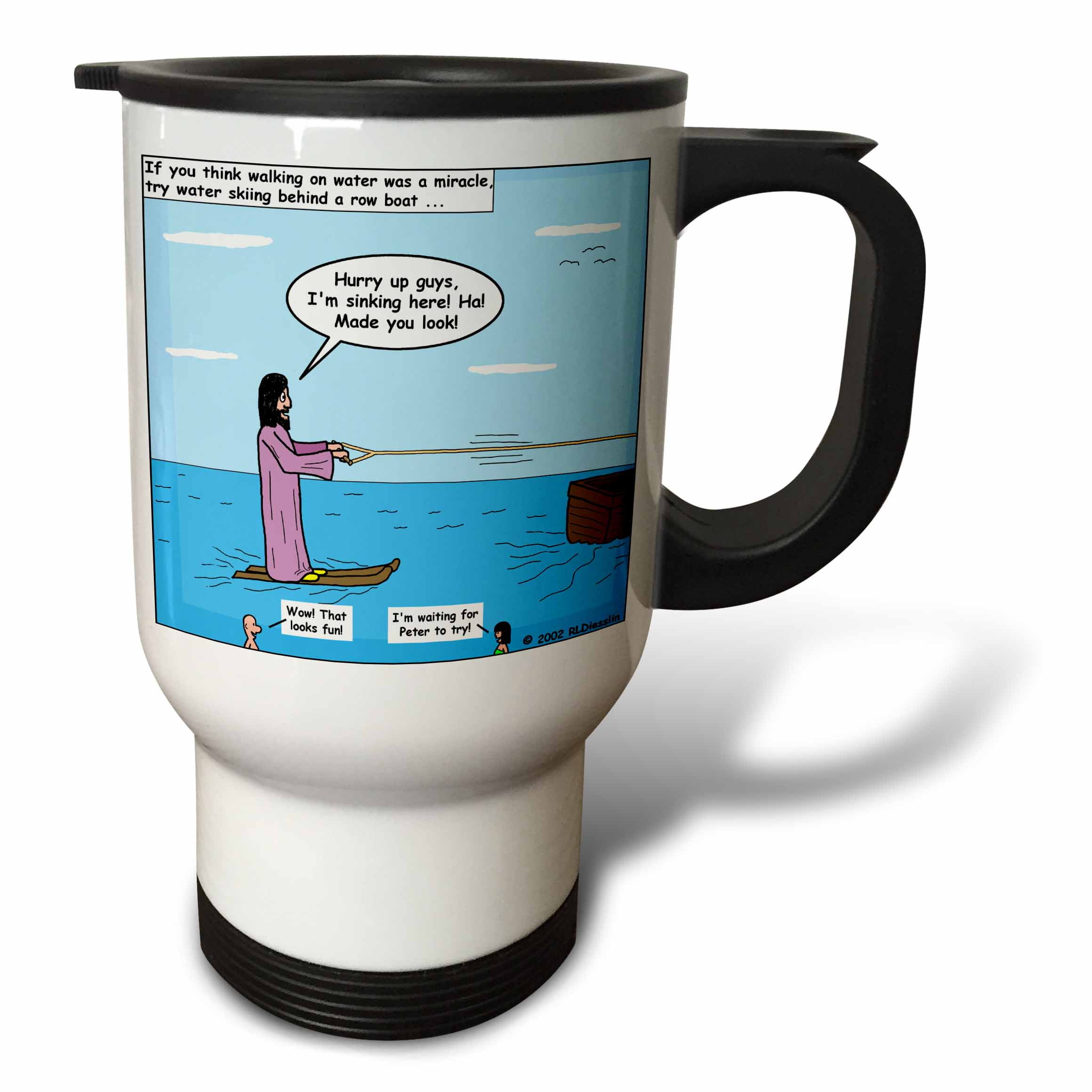 3dRose Jesus Water Skiing, Travel Mug, 14oz, Stainless Steel by 3dRose