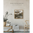 thumbnail image 3 of 10x10in Natural Framed Landscape Canvas Wall Art Vintage Framed Town Classic Wall Prints Modern Farmhouse Bathroom Hallways Kitchens Office Decor, 3 of 4
