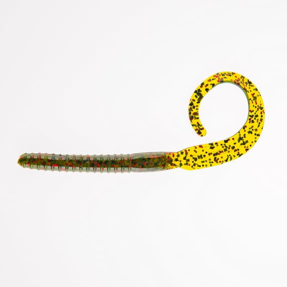 Ozark Trail Kicker Curl 7”, Watermelon Red, 14 pieces Fishing Soft Baits