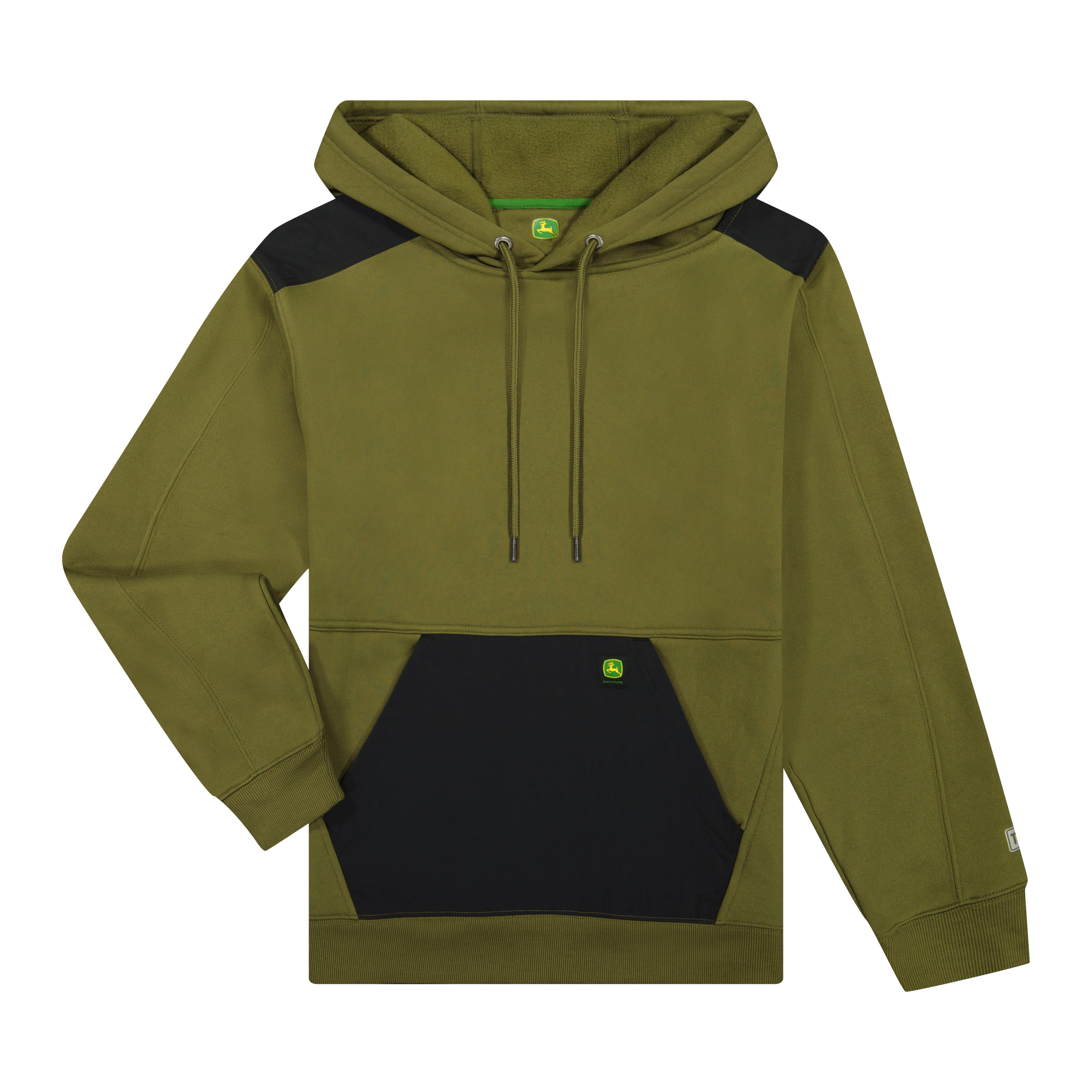 John Deere Men’s Reinforced Pull Over Fleece Hoodie With Nylon Trim, Sizes S-3XL